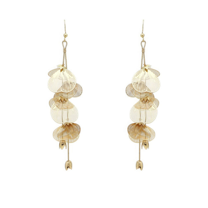 Flower Metal Drop Earrings