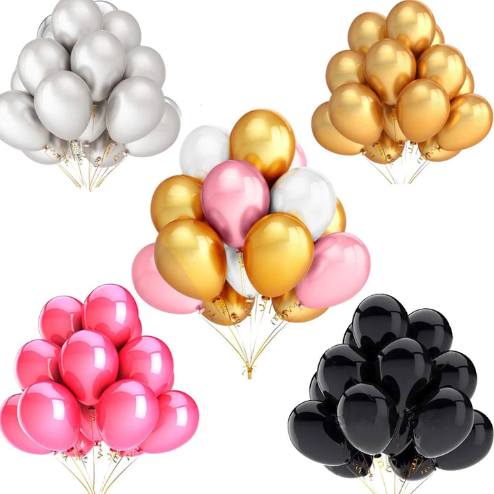 10/20/30pcs 10/12 inch Glossy Pearl Latex Balloons Birthday Party Wedding Colorful Inflatable Decor Ballon Kids Toys Air Balls