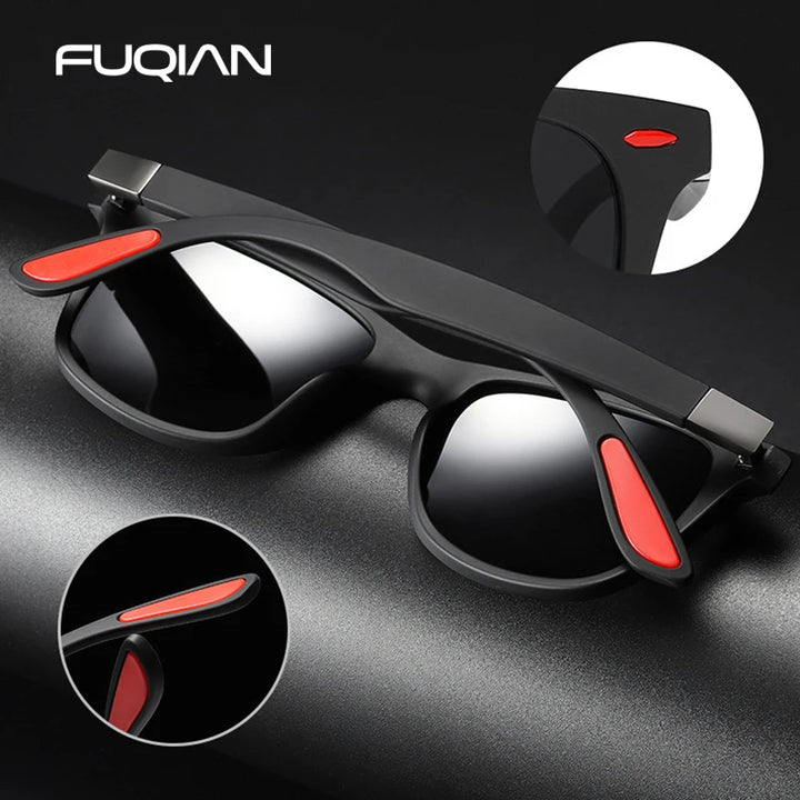 Classic Polarized Square Sunglasses - UV400 Black Fashion Driving Shades for Men and Women
