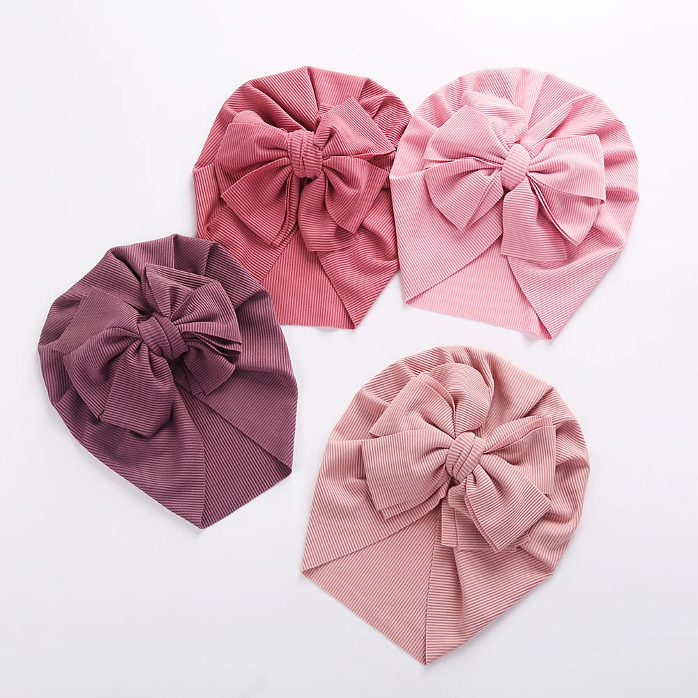 Bunny Knot Bow Headwraps for Baby Thin Elastic Caps Bonnet Newborn Toddler 0-4T
