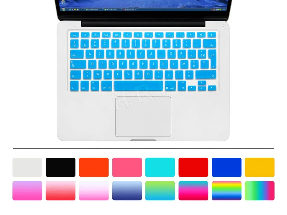 Soft French Silicone Keyboard Cover EU Version for Macbook Air Pro 13 15" A1466 A1369 A1278 A1286 A1502 A1425 A1398