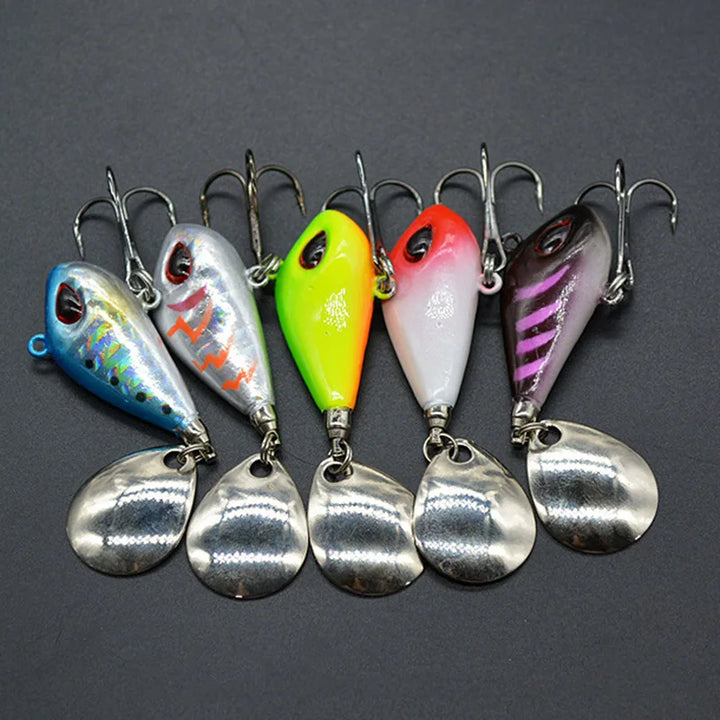Metal Mini VIB With Spoon Fishing Lure Fishing Tackle Pin  Spinner Sinking Bait 6g10g17g25g 2cm