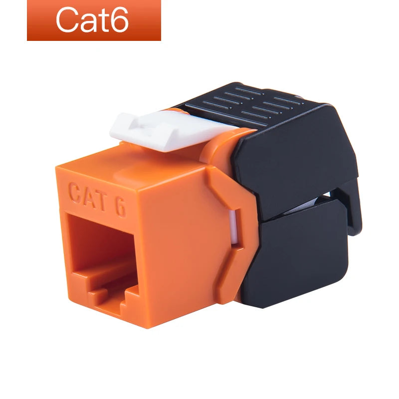 Gigabit Ethernet RJ45 CAT6 Colorful Keystone Jacks Toolless Type Network Modules Tool-free Connection 7 Colors For Optional