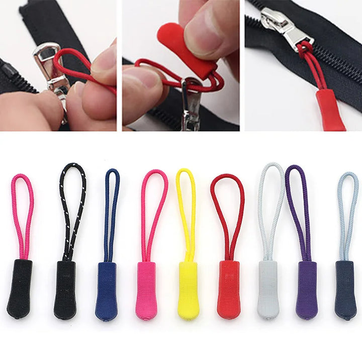 10pcs Zipper Pull Puller End Fit Rope Tag Replacement Clip