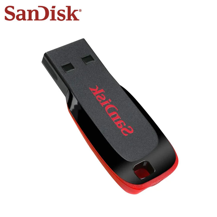 100% Original SanDisk Cruzer Blade USB Flash Drive USB 2.0 CZ50 Pen Drive 16GB 32GB 64GB 128GB Support Official Verification