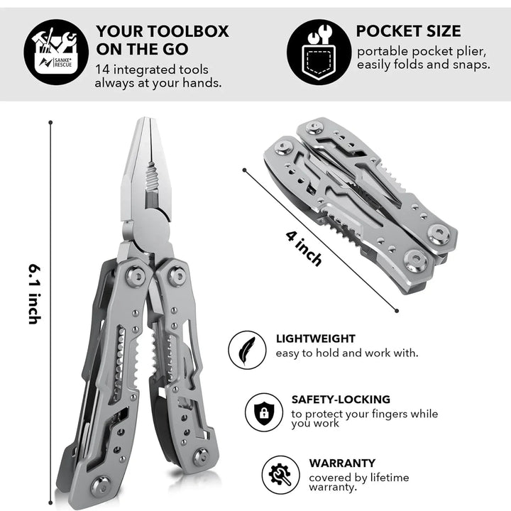 Multitool 420 Stainless Steel Outdoor Survival Camping Hunting and Hiking