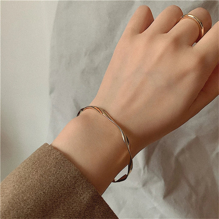 Retro Cuff Bracelet Bangles Minimalism Twisted Wrist Jewelry