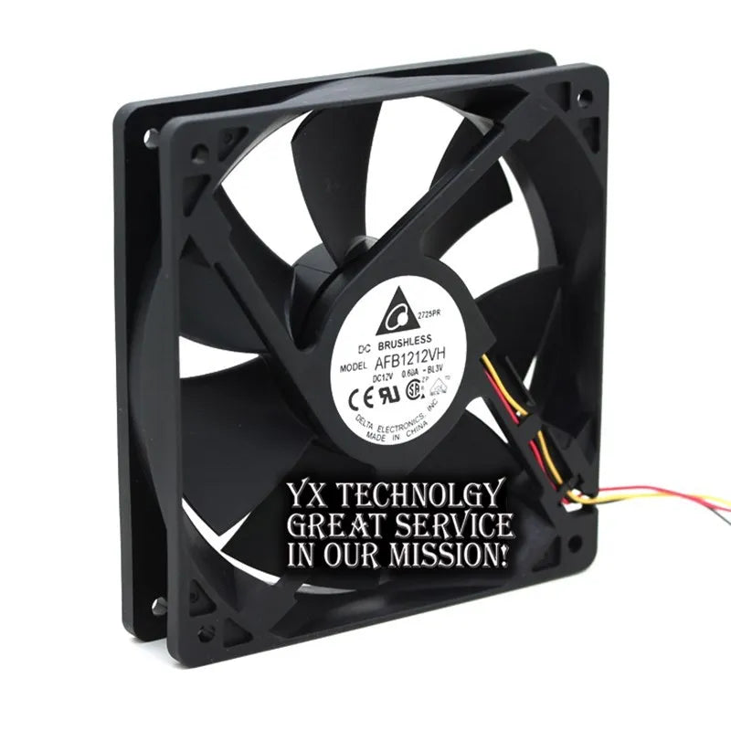 Delta For 120mm AFB1212VH-BL3V fan 12025 120mm 12V 0.60A 3lines dedicated cooling fan for  120*120*25mm