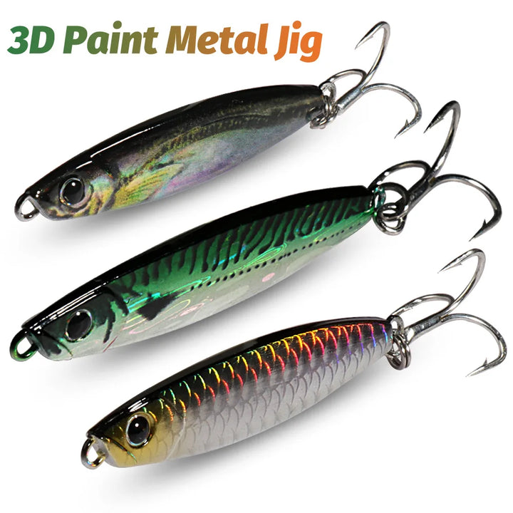 Metal Fishing Lure Artificial Bait Spinning Tackle 10g 15g 20g