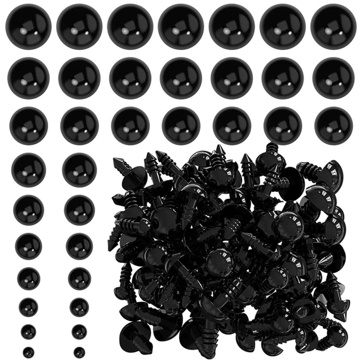 Black Plastic Safety Eyes For Toys Amigurumi 100/50PCS 5-20mm