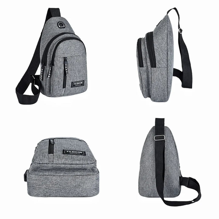 Multifunctional Chest Bag Trend Oxford Cloth Shoulder Bag Style Casual Waterproof Messenger Bag