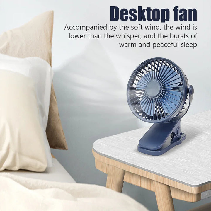 High-Quality Portable Mini Hand Clip Fan - USB Charging, Quiet Desktop Electric Fan