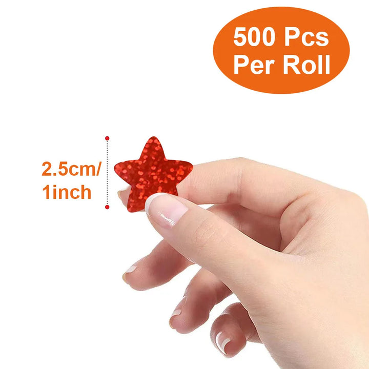 Colorful Star Stickers Adhesive Holographic Star Stickers 50-500pcs