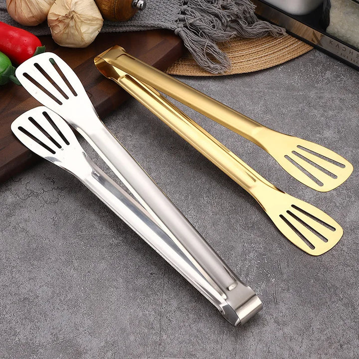 Stainless Steel Golden Food Tongs 18-Styles