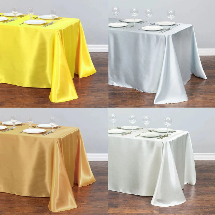 Solid Color Satin Table Cloth Tablecloth Table Cover Party Supply