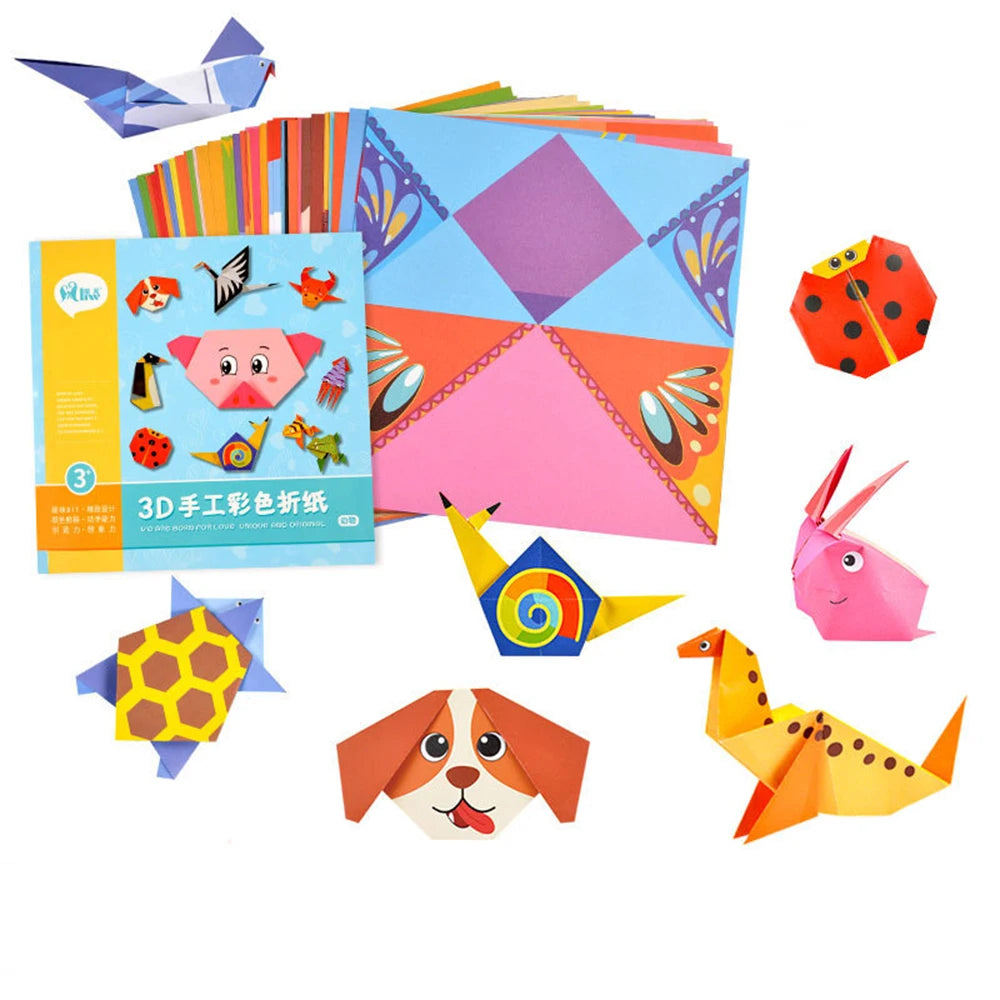 Cartoon Animal Origami Handcraft Paper Montessori Art Learning 54 Pages