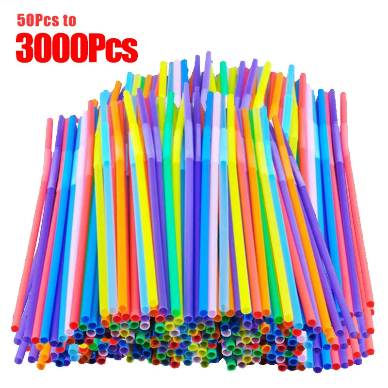 50-3000PCS Colorful & Black Straws