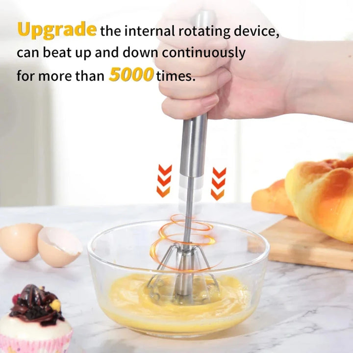 Semi Automatic Mixer Whisk Egg Beater Stainless Steel Manual Hand Mixer Kitchen Mixer