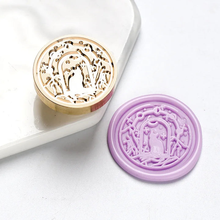 Star sky Lotus Rose Pattern Wax Seal Stamp Retro sealing wax stamp Replace head Flowers Leaf Decorate Gift