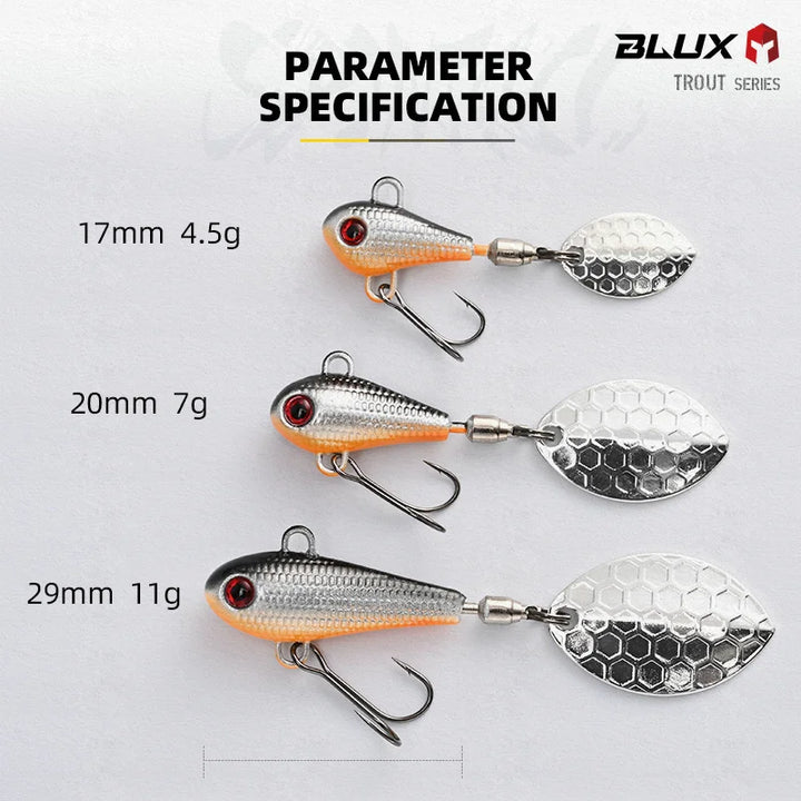 Fishing Lure Mag Tail Spinner Jig Bait Copper Blade Spoon Freshwater Bass