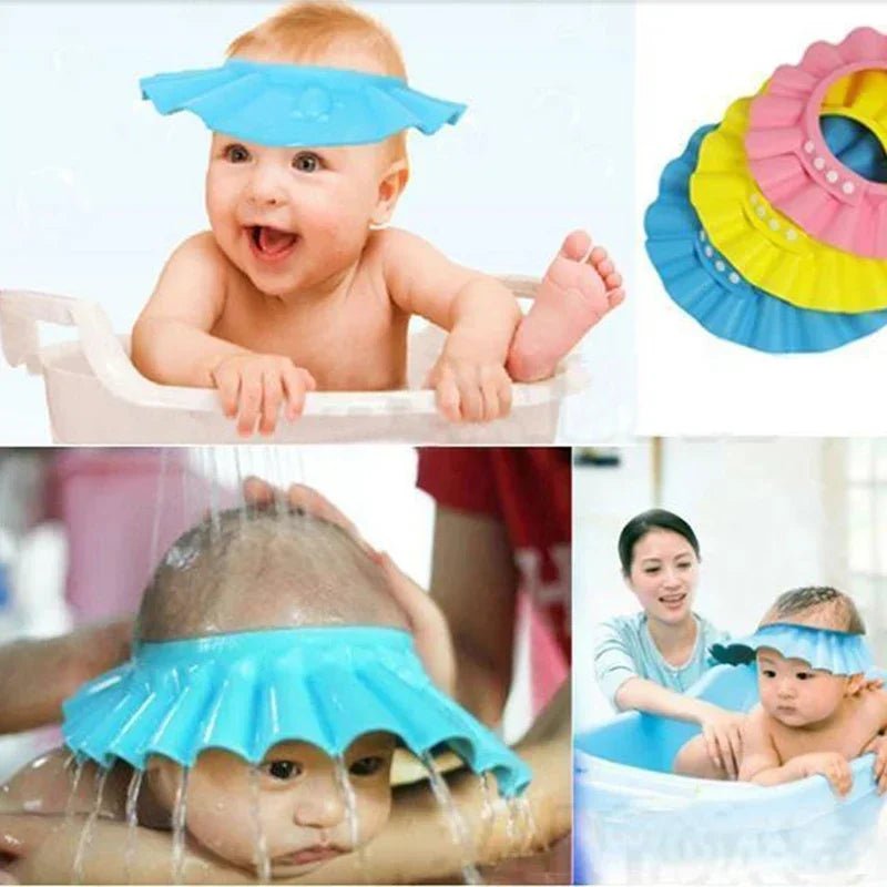 Baby Hair Washing Shower Cap Eyes and Ears-Protected Infant Bathing Protection Hat
