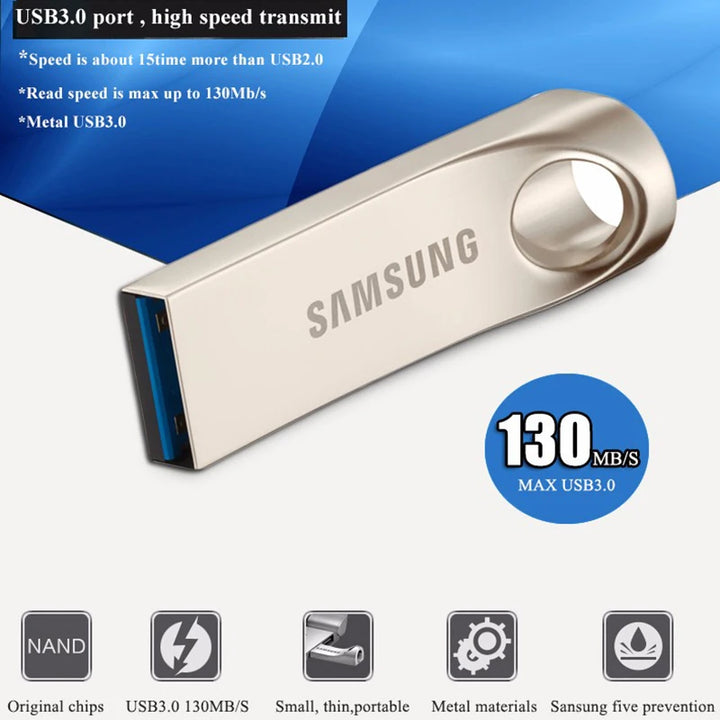 SAMSUNG USB Flash Drive Disk 32G 64G 128G 256G USB 3.1 Metal Mini Memory Stick Storage