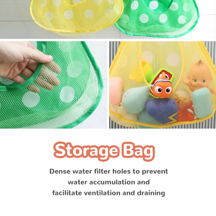 Mesh Net Toy Storage Bag Baby Bath Toys Strong Suction Cups Bath Game Bathroom Organizer