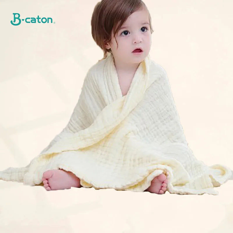 Cotton Baby Bath Towel /Baby Bathrobe/ Blanket /Infant Swaddle 6 Layers Gauze