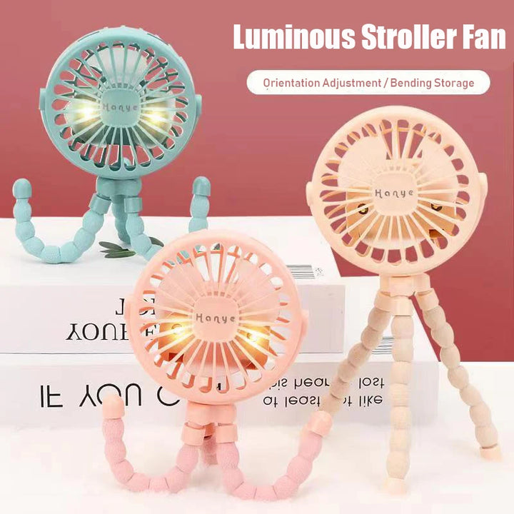 Portable Outdoor Clip-On Fan for Baby Cart - USB Rechargeable Handheld Electric Fan, 600mAh, 3 Speeds