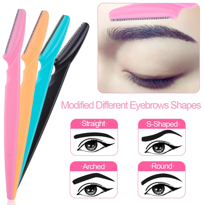 3/4/10Pcs Eyebrow Trimmer Face Blade Shaver Hair Removal Safety Eyebrow Cutting Makeup Tools