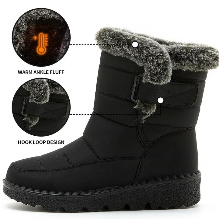 Ankle Boots Waterproof Warm Faux Fur Winter
