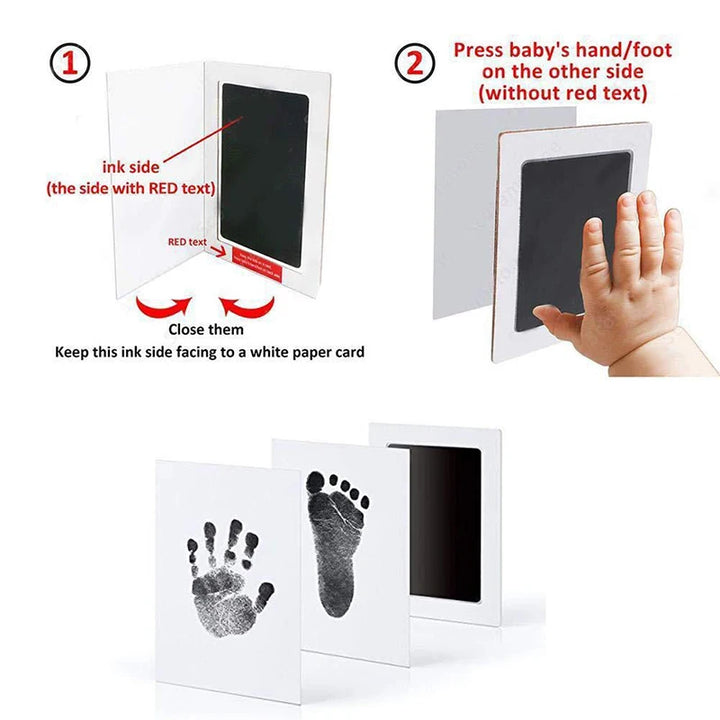 Newborn Baby DIY Hand And Footprint Kit Ink Pads Photo Frame Handprint Toddlers Souvenir