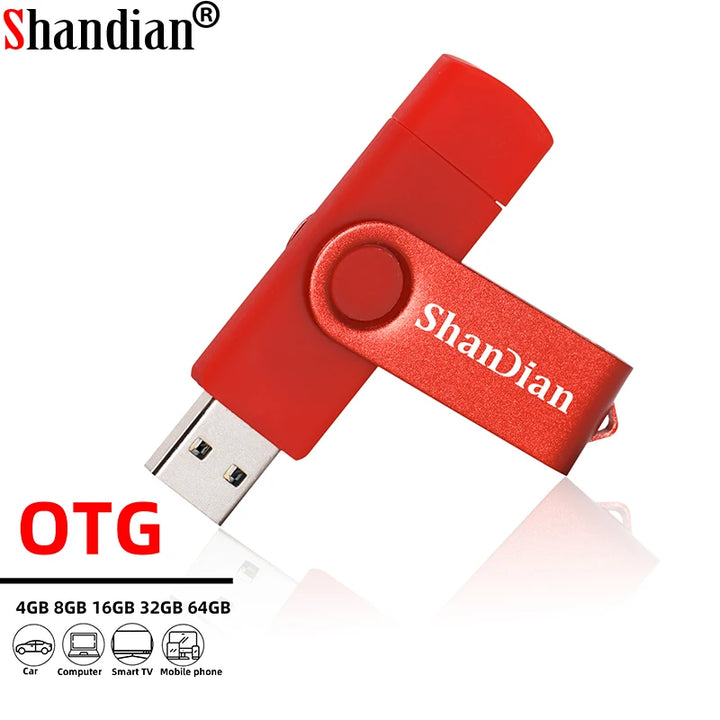 SHANDIAN 3in1 OTG 2.0 USB Flash Drive for Smartphone 4GB 8GB