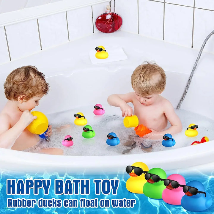 Mini Yellow Duck Car Decoration Bath Toy Baby Bathtub Ducky Water Floating