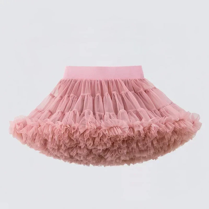 Kids Skirt Crinolines Petticoat Girls Fluffy Chiffon Tutu Skirt 1-8T