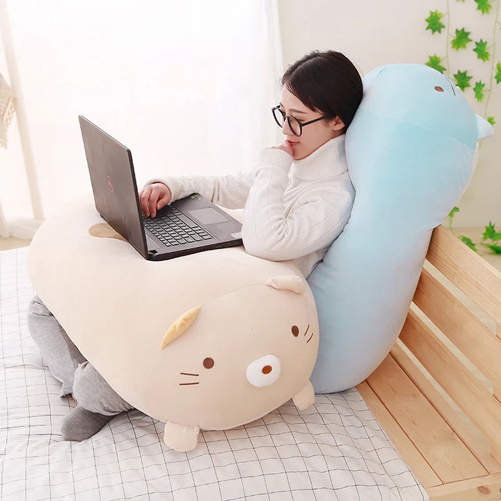 90cm Soft Animal Cartoon Corner Pillow Cushion - Cute Dog, Cat, Dinosaur, Pig, Unicorn Plush Toy Stuffed