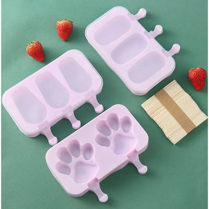 Silicone Ice Cream Mold Popsicle Molds with Lid