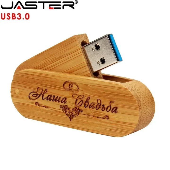 JASTER USB 3.0 Rotatable Wooden Flash Pendrive Memory Stick Pen Drive 4GB 8GB 16GB 32GB 64GB 128GB