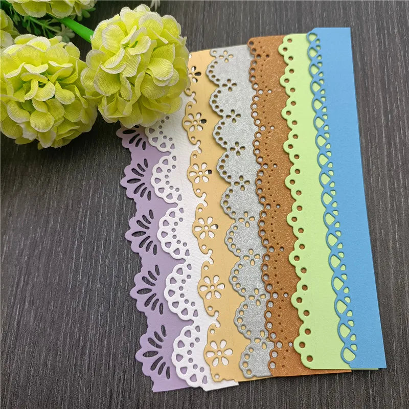 Lace Cutting Die Scrapbooking Paper Card Decorative Edge Frame Die Cut 7pcs/Set