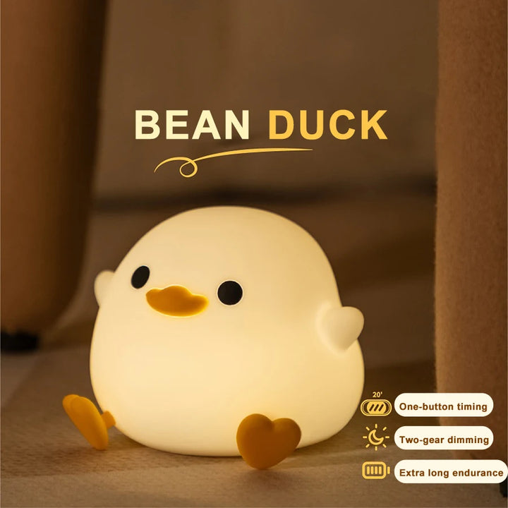 LED Night light duck Silicone lamp for children Touch Sensor USB Rechargeable
