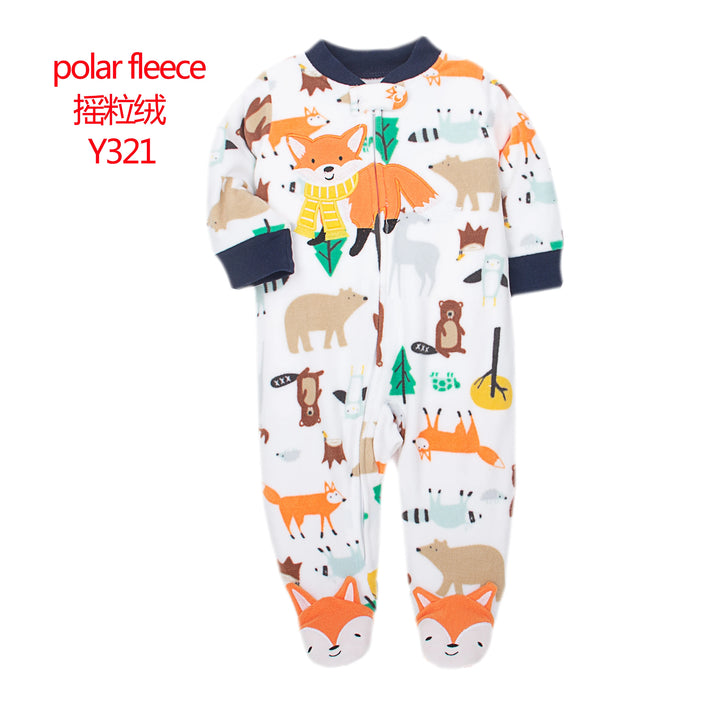 Baby Fleece Zipper Pajamas - Newborn Romper, Warm Winter One-Piece Overalls