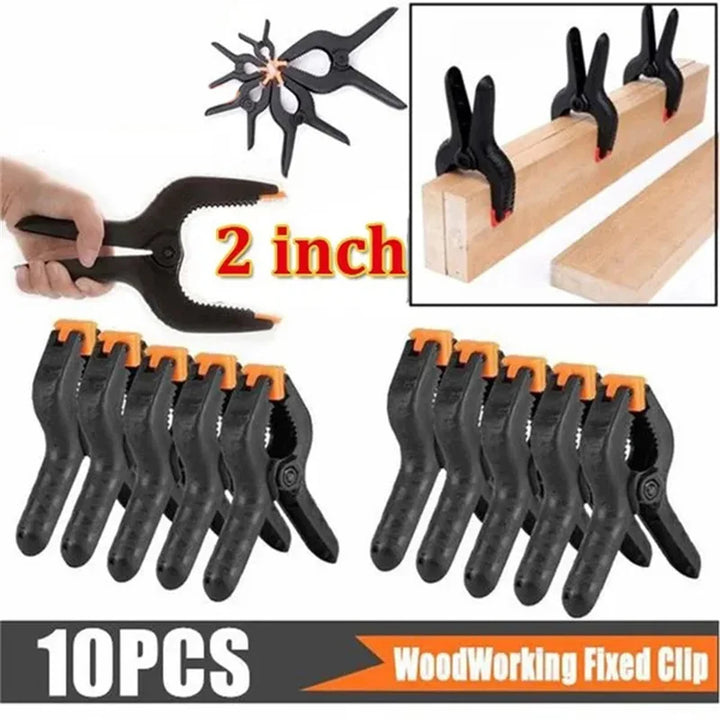 Plastic Nylon Adjustable Woodworking Clamps Wood Working Tools Spring Clip Carpentry Clamps 10/5 Pack 2inch