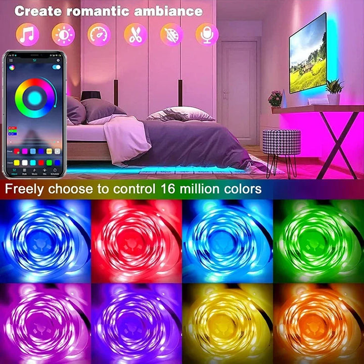 USB LED Strip Lights APP Control Color Changing 5050 RGB Led Light Flexible Tape for Room Decoration TV Backlight