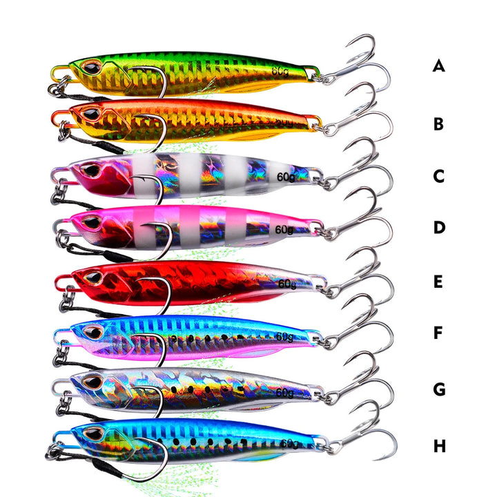 Metal Cast Jig Spoon Sea Bass Fishing Lure Artificial Bait Tackle 10/15/20/30/40/50g