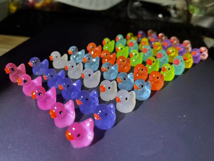 Luminous Mini Ducks Figurines Glow in The Dark 50PCS