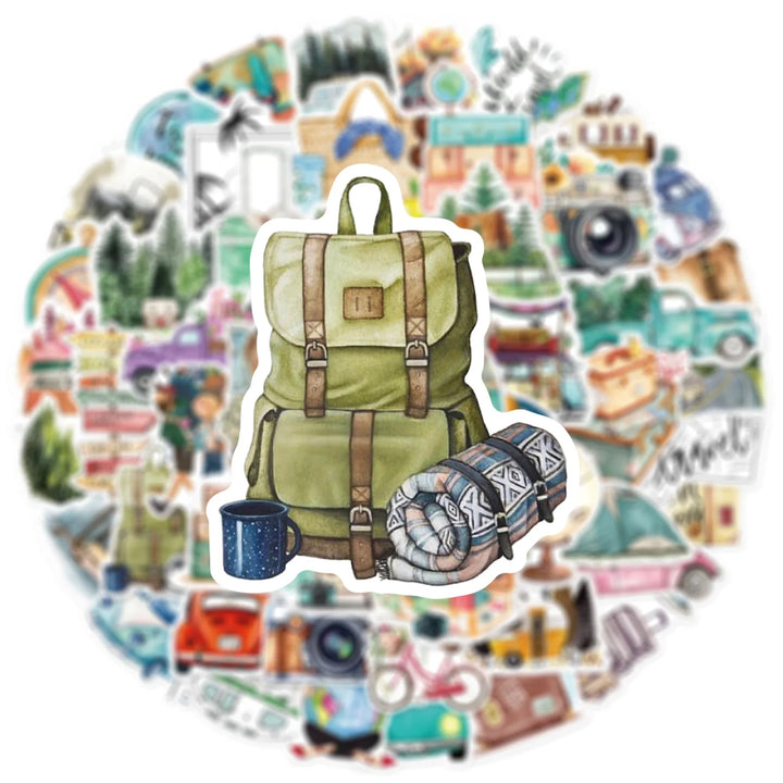 Outdoor Travel Stickers Pack Scrapbooking Phone Luggage Laptop Car Skateboard Decorative Waterproof Graffiti Decals 10/50pcs