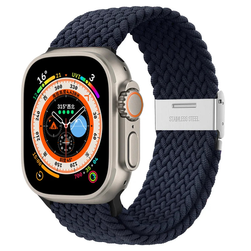 Strap For Apple watch band 45mm 44mm 49mm 40mm 41mm 42mm 44 mm Braided solo loop correa bracelet series 8 9 7 3 5 se 6 4 Ultra 2