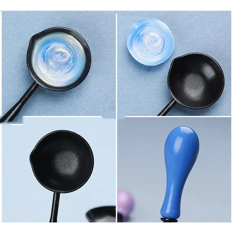 Wax Seal Spoon Vintage Non-Stick Spoons Fire Paint Wax Particle Melting Firing Crafts Tools