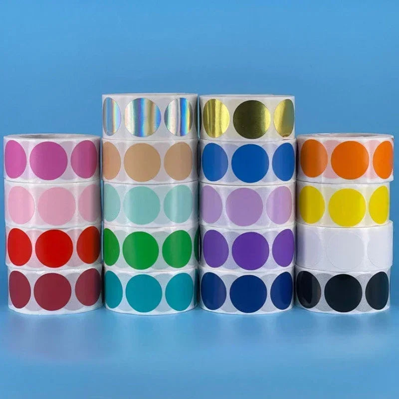Round glossy Labels sticker Color Code Dot Labels 100/500pcs