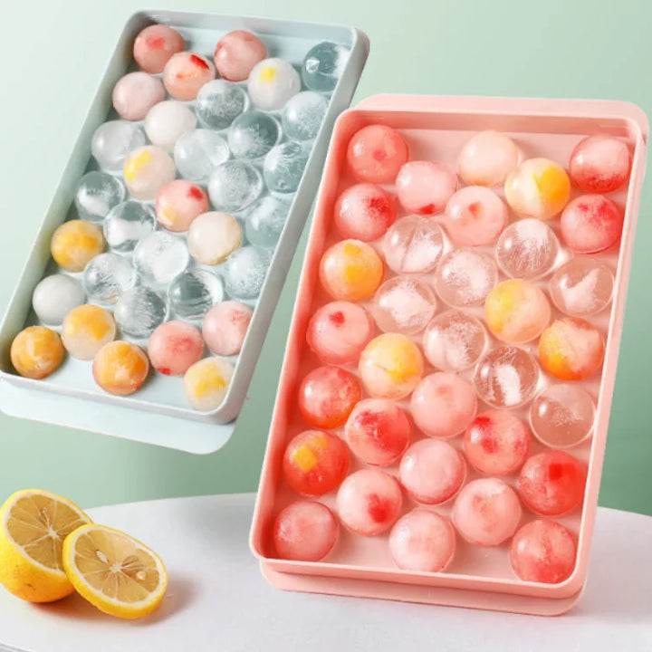 Round Ice Cube Tray with Lid Plastic Ice Mold Spherical Mold Ice Ball Maker Kitchen Tools